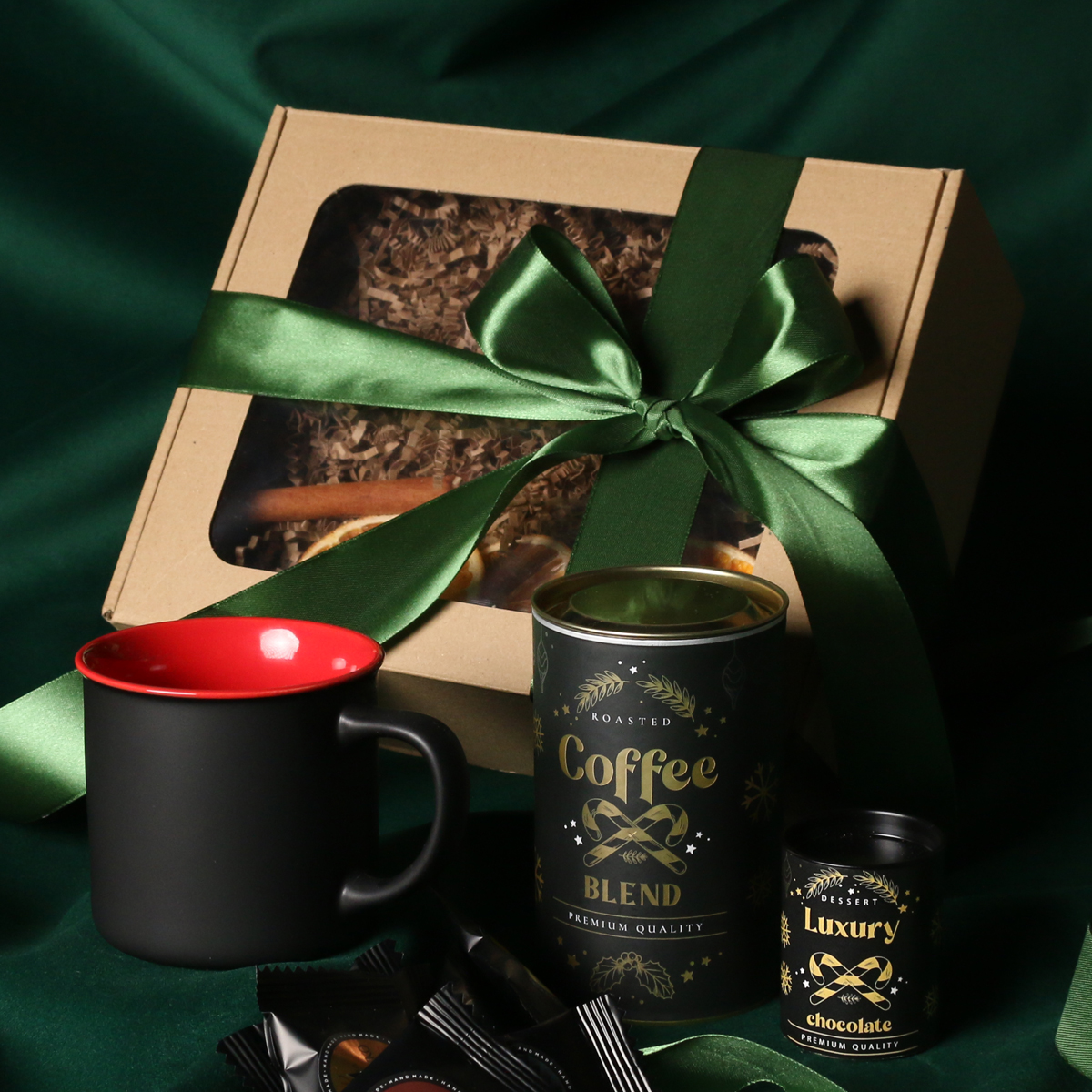 czarny mat / czerwony